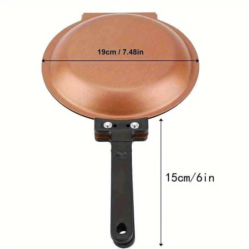 Double-Sided Non-Stick Ceramic Frying Pan Pancake Maker Foldable Kitchen Cookware for Bread Egg Breakfast
