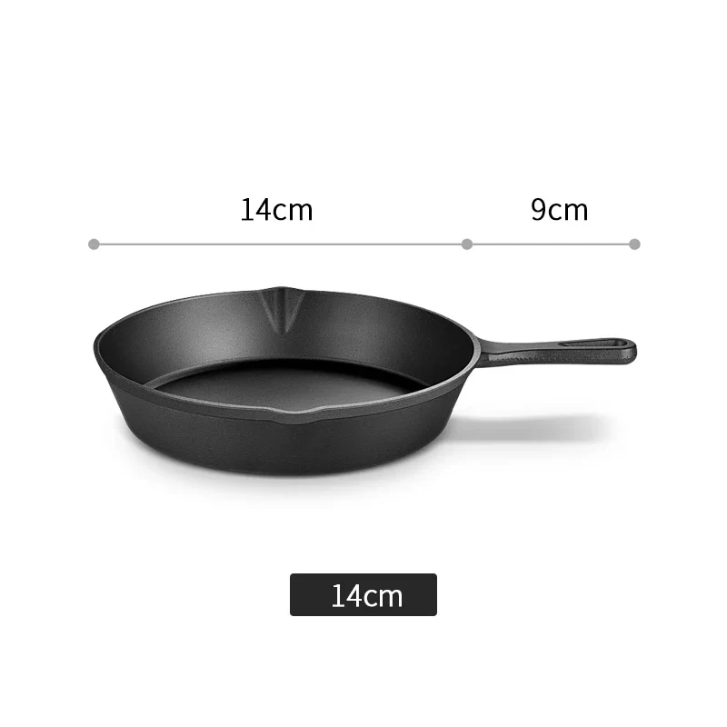 Cast Iron Frying Pan,14/16/20cm Non-stick Skillet Kitchen Fry Pot Breakfast Pan Omelette Pancake Pot Induction Cooking Cookware