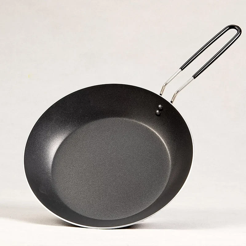 Camping Fry Pan Lightweight Multipurpose Cookware Foldable Handle Nonstick Skillet for BBQ Backpacking Hiking Travel Kitchen