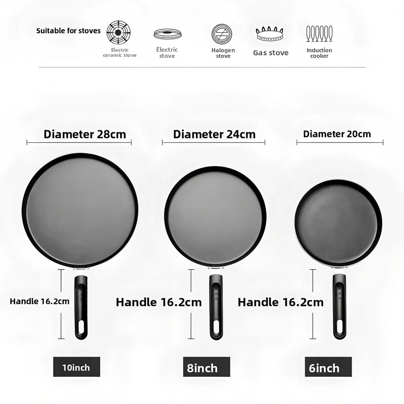 COOKER KING Food Grade Nonstick Pancake Pan PFOA-Free Fry Pan, Easy Clean Even Heat, All Stoves for Breakfast Eggs Crepes Fish