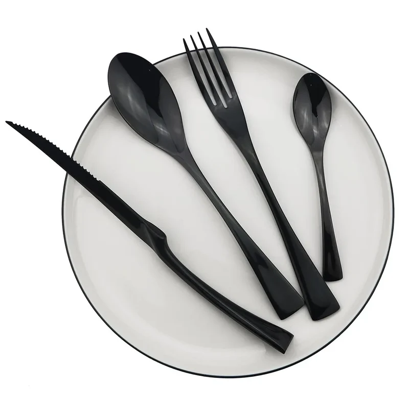 24Pcs/Set Stainless Steel Dinnerware Flatware Set Dinner Spoon Fork Knife Cutlery Set Tableware Set Service For 4 or 6