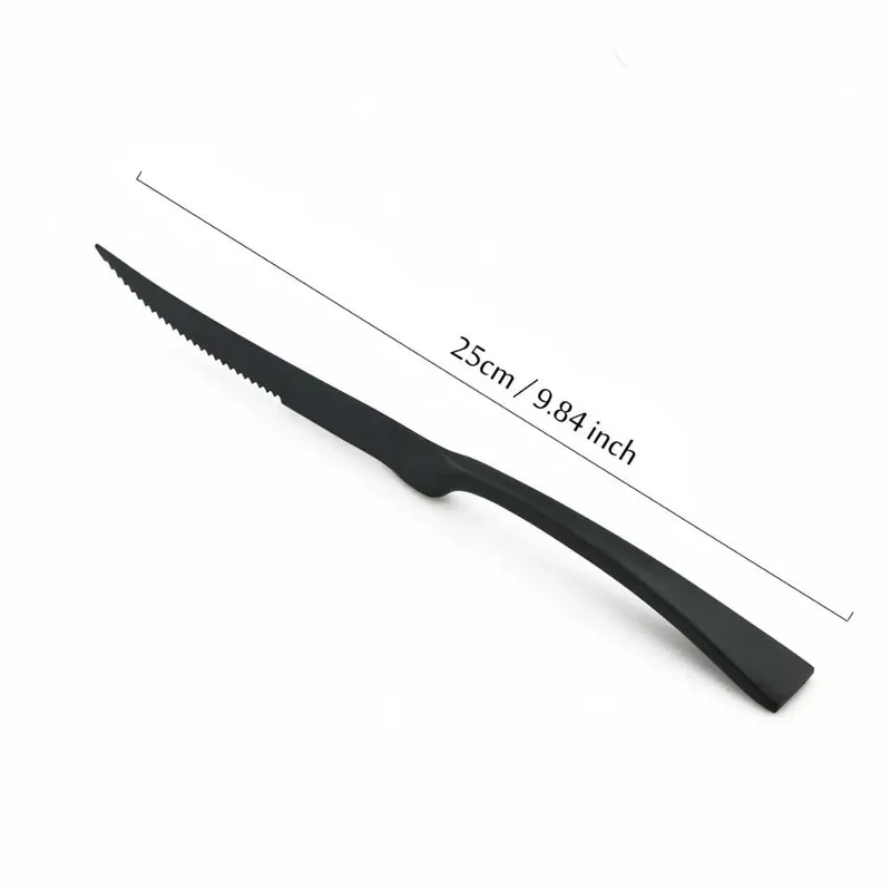 1-Pieces Matte Black Dinnerware Set Stainless Steel Flatware Cutlery Set Kitchen Accessories Tableware Set Dinner Scoop Fork set