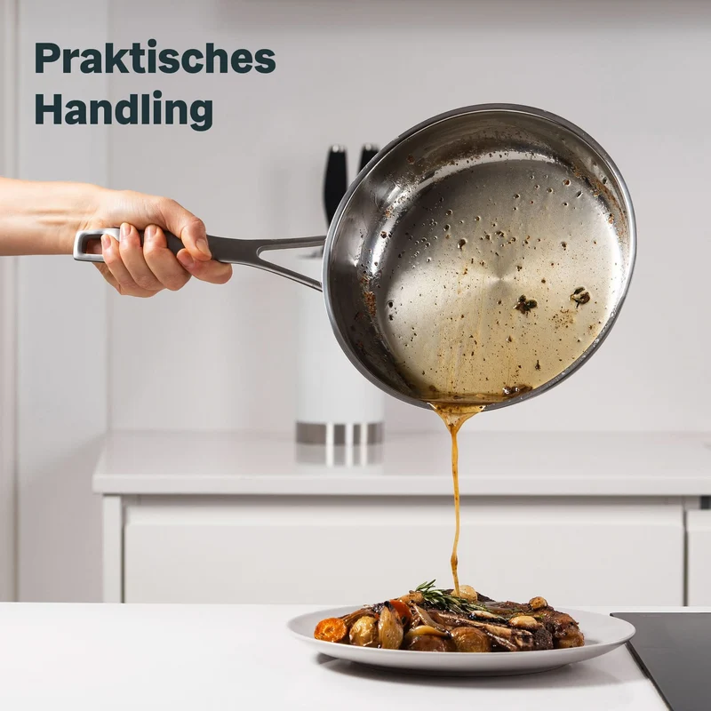 Edelstahlpfanne 20 cm Unbeschichtet