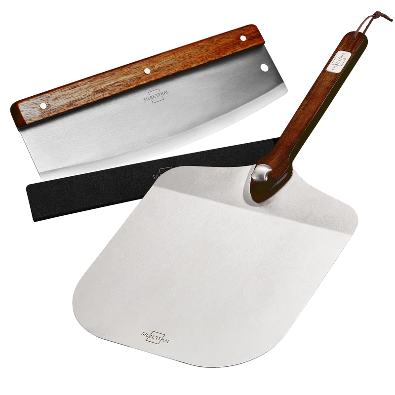 Pizzaschieber mit Wiegemesser Set