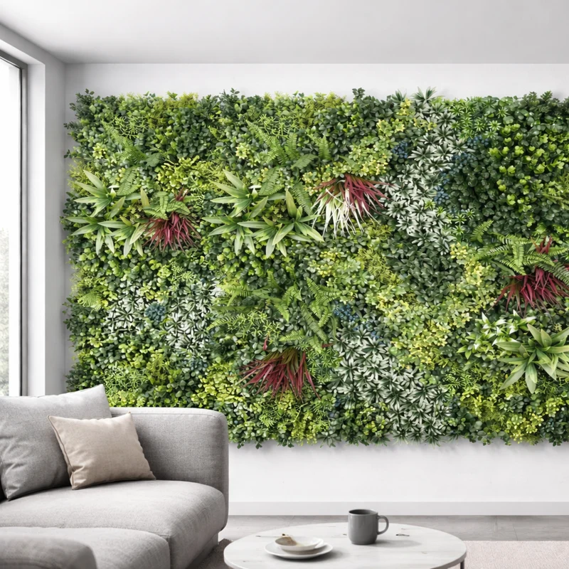Parete con piante artificiali per giardino verticale 100x100 cm - Danube