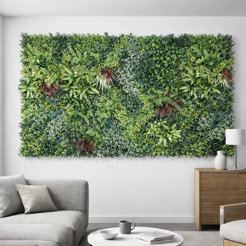 Parete con piante artificiali per giardino verticale 100x100 cm - Danube