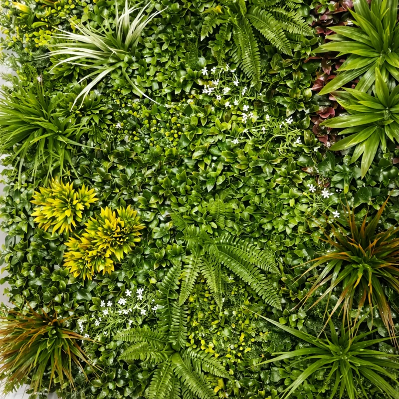Parete con piante artificiali per giardino verticale 100x100 cm - Spring Garden