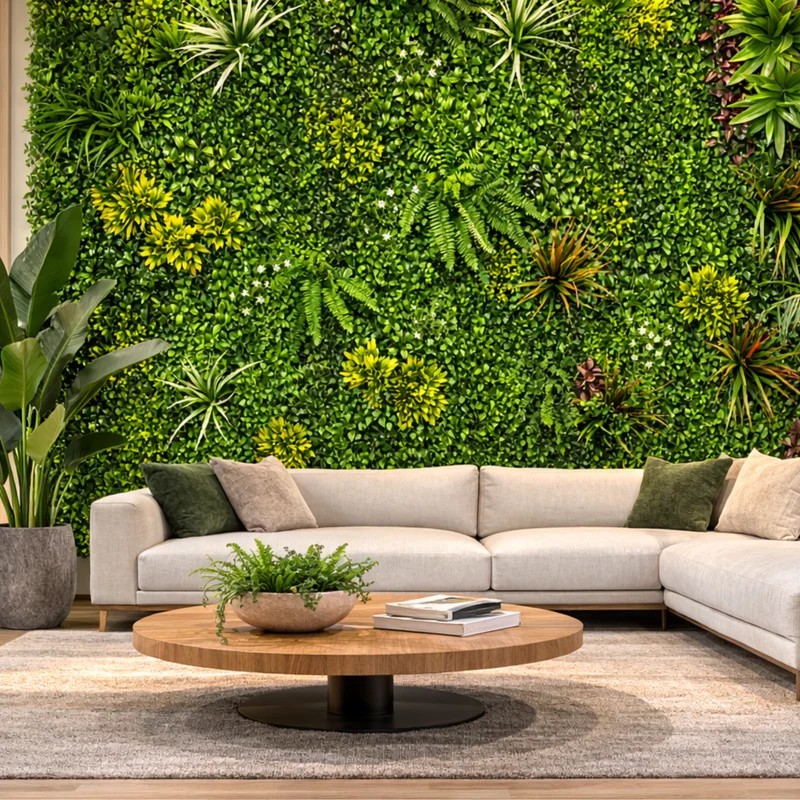 Parete con piante artificiali per giardino verticale 100x100 cm - Spring Garden