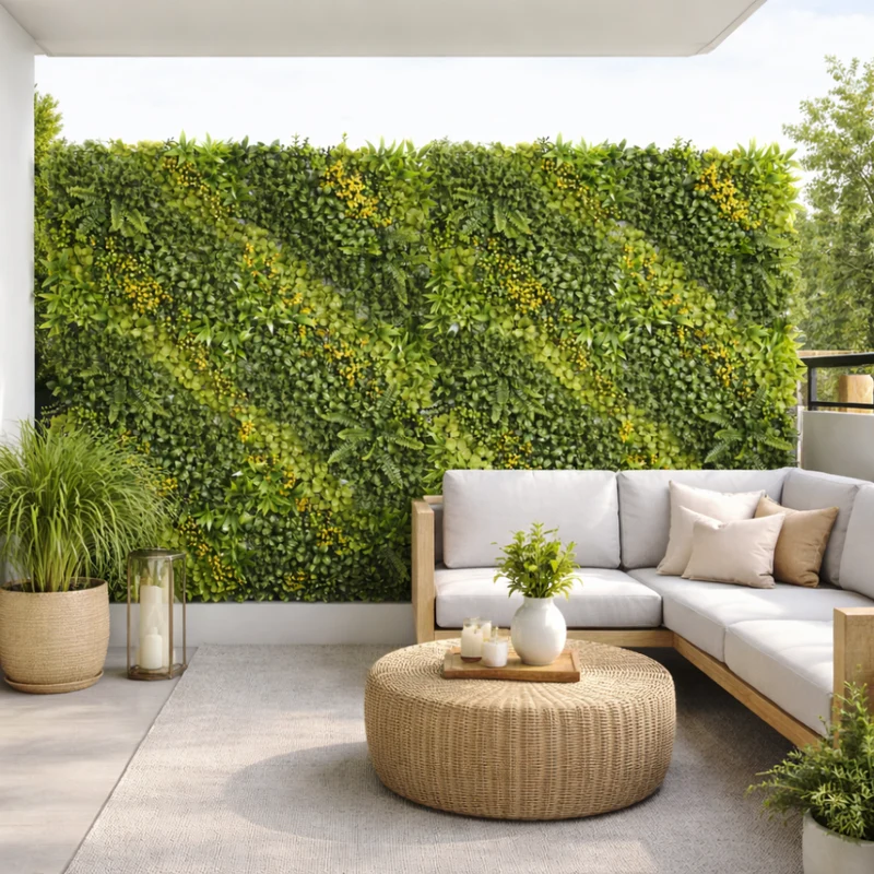 Parete con piante artificiali per giardino verticale 100x100 cm - Multi
