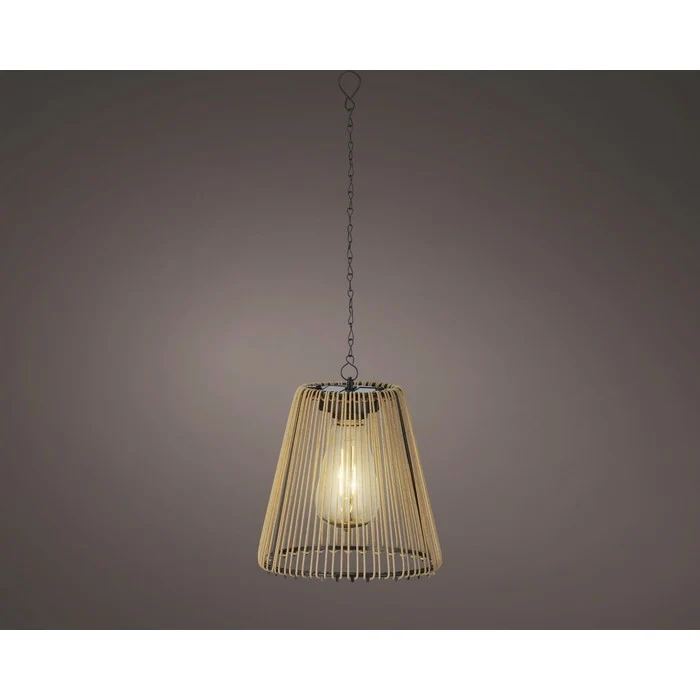 Lampada pendente LED a luce solare in rattan 18 cm