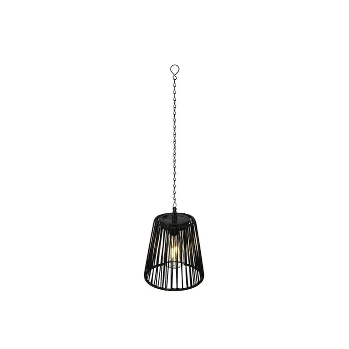 Lampada pendente LED a luce solare in rattan colorato