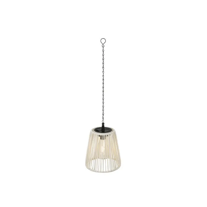 Lampada pendente LED a luce solare in rattan colorato