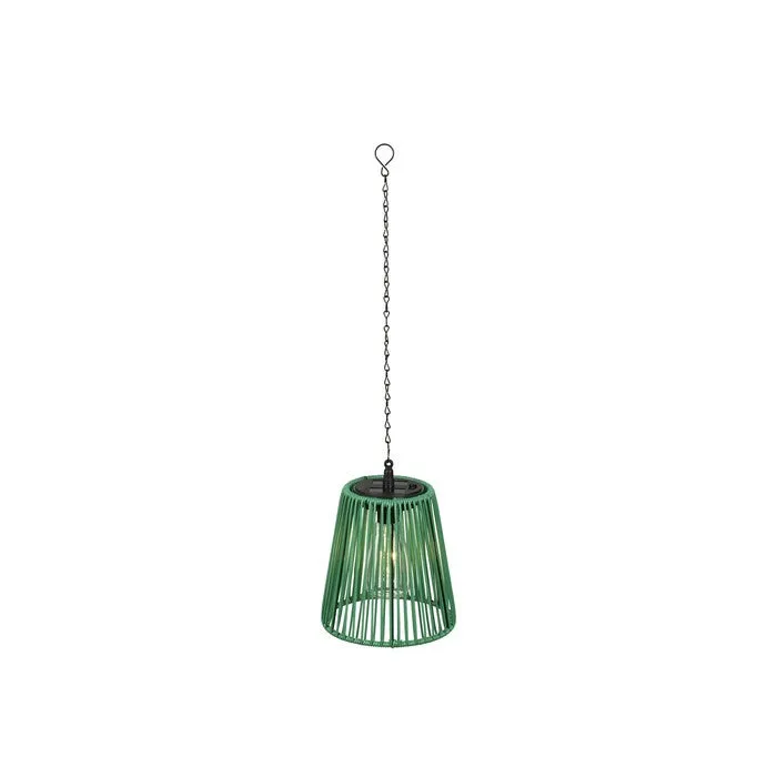 Lampada pendente LED a luce solare in rattan colorato