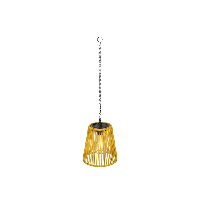 Lampada pendente LED a luce solare in rattan colorato