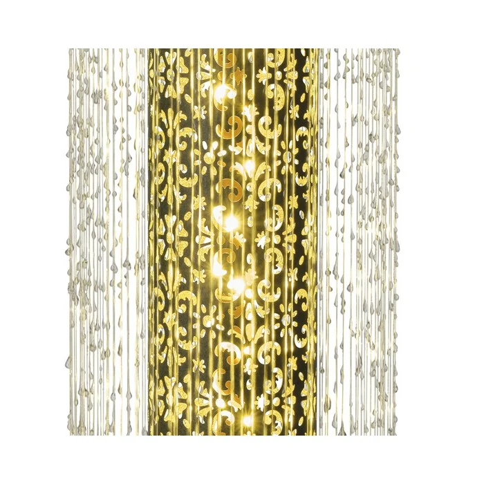 Fontana cilindrica in acciaio con LED per decorazione 112 cm verde