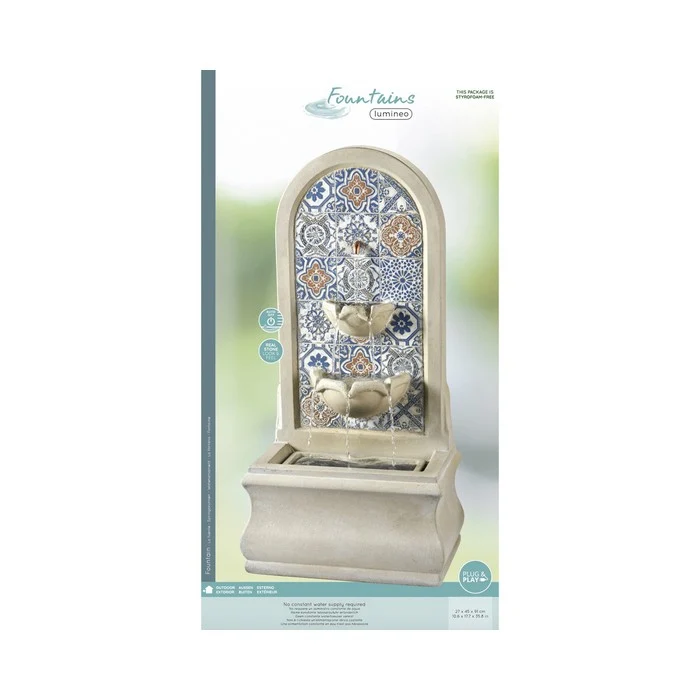 Fontana decorativa da parete in pietra stile mediterraneo 91 cm