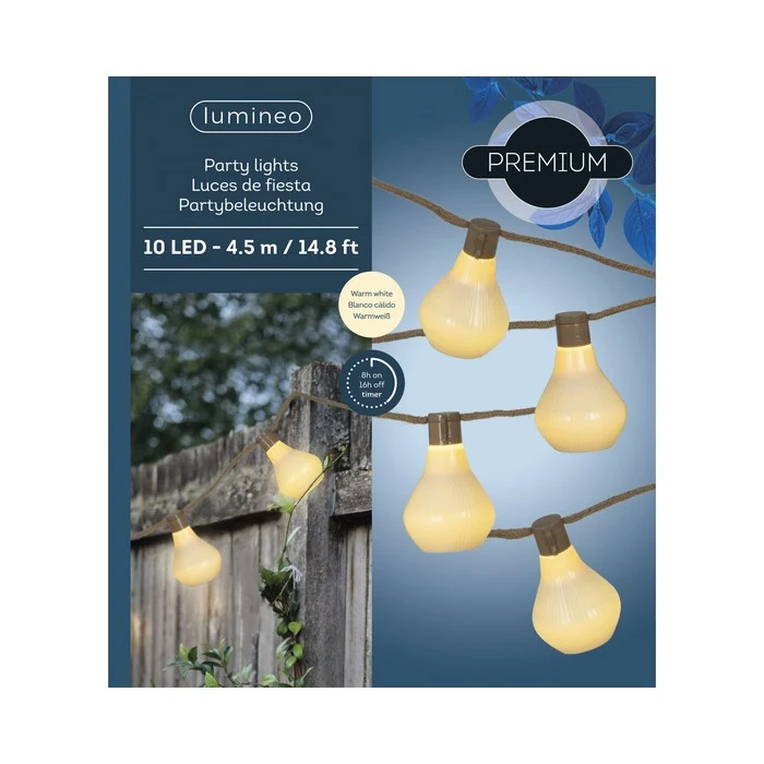 Catena luminosa LED per esterno 450 cm bianco caldo