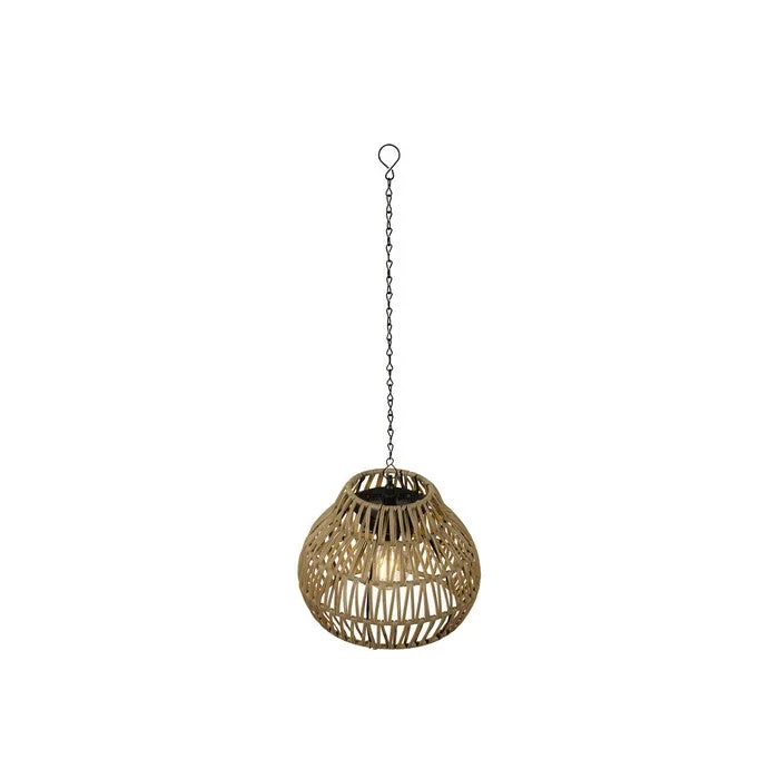 Lampada a sospensione in rattan con LED a luce solare 58 cm