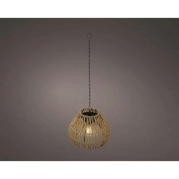 Lampada a sospensione in rattan con LED a luce solare 58 cm