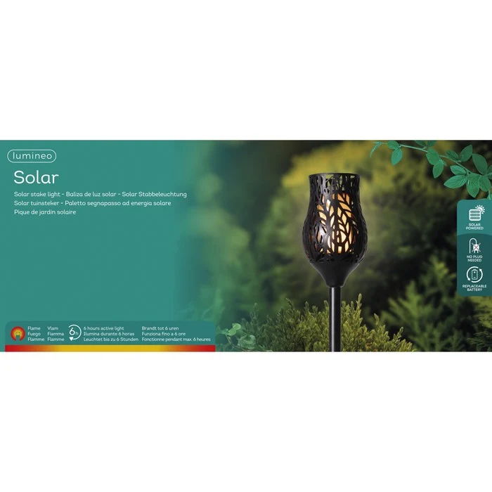 Pich con torcia LED effetto fiamma a luce solare
