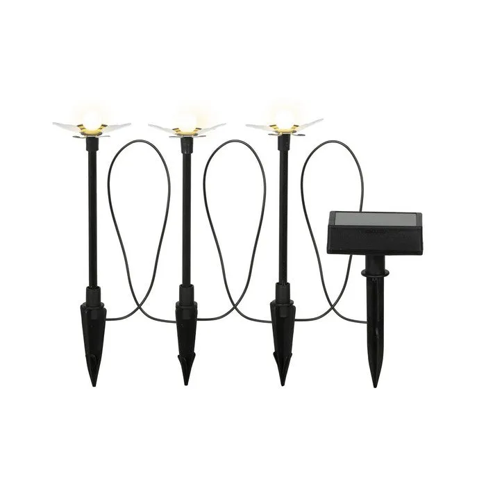 Set 3 picchetti da giardino con api LED a luce solare