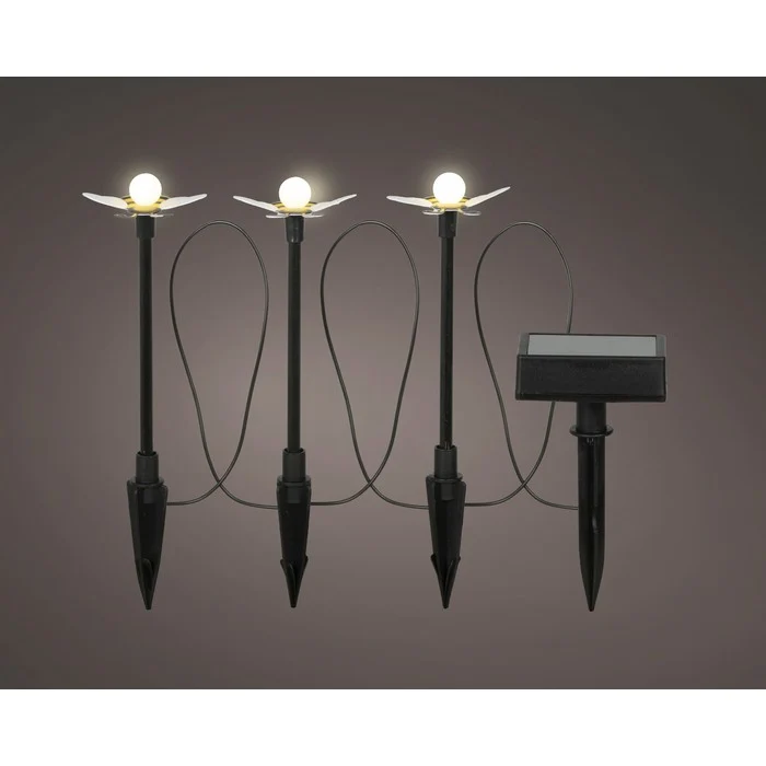 Set 3 picchetti da giardino con api LED a luce solare
