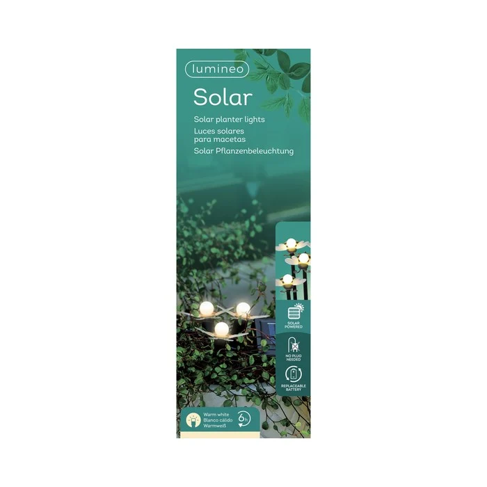Set 3 picchetti da giardino con api LED a luce solare
