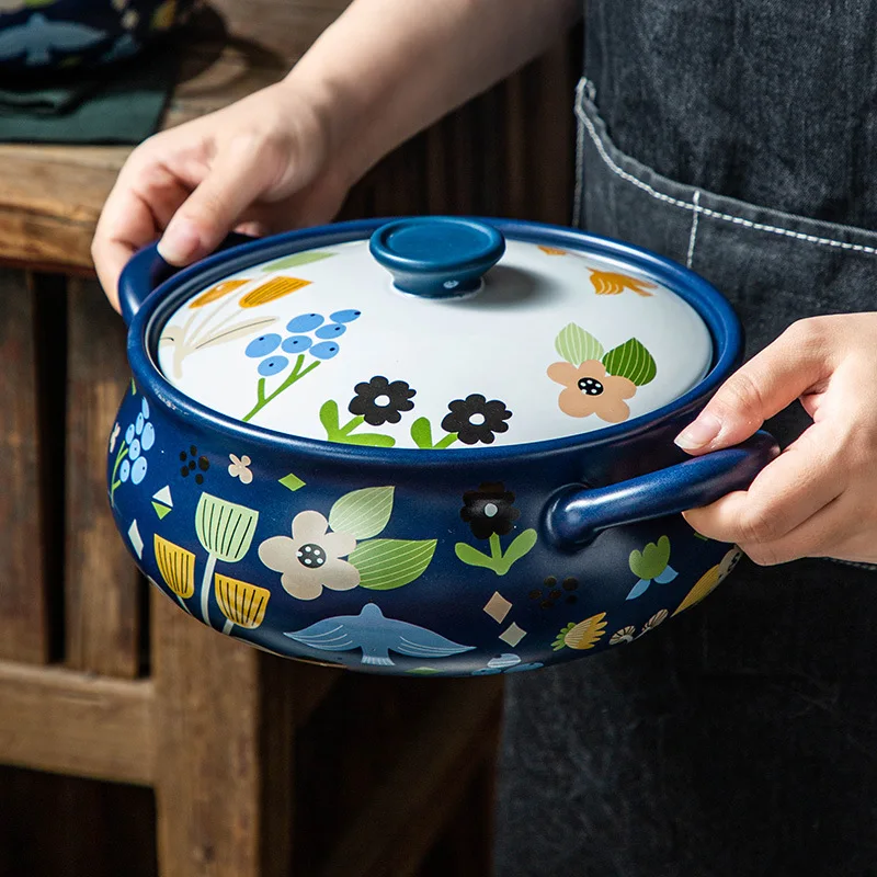 Korean Ceramic Casserole Creative Drum-shaped Stew Pot Spodumene Saucepan Kitchen Pan Home Cookware Cooking Tools Clay Pot