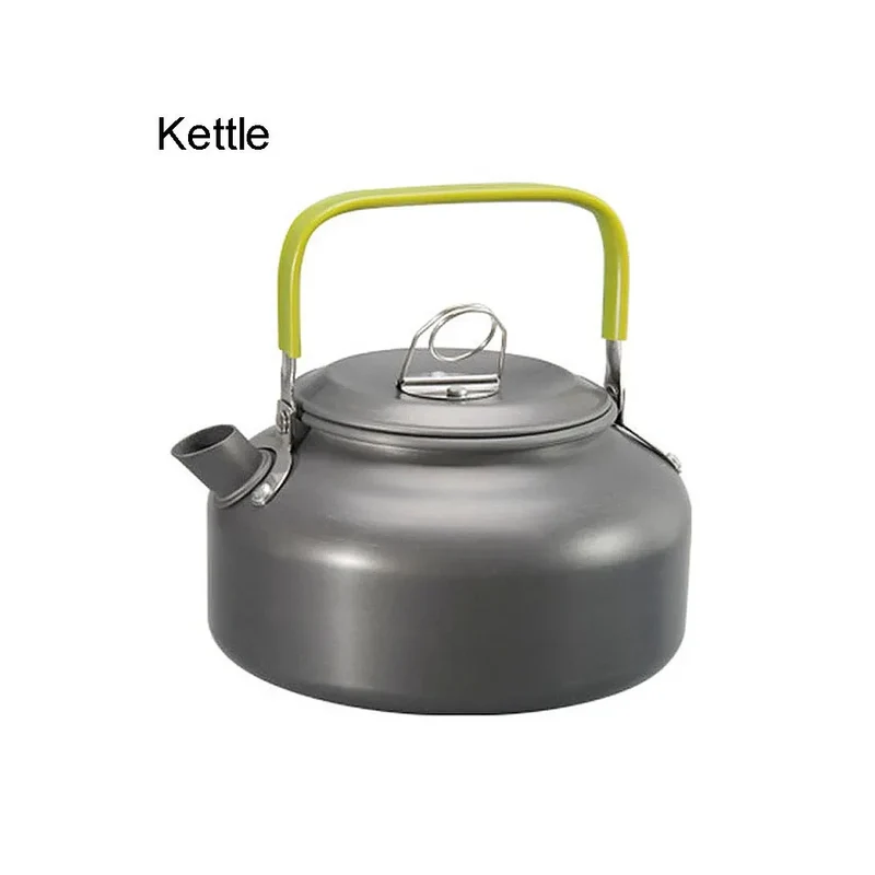 Outdoor camping cookware set aluminum non stick pot portable outdoor tableware cookware cooking pot bowl hiking BBQ picnic