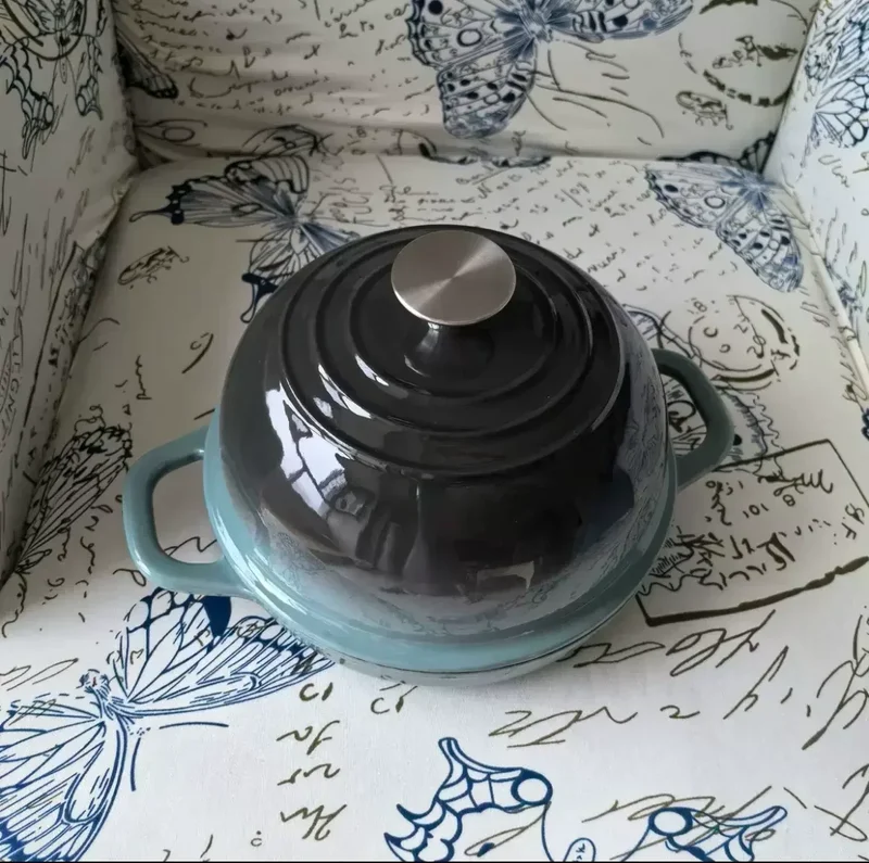 11 Inch Red Enameled Cast Iron Bread Pan with Lid Dutch Oven for Sourdough Baking - Oven Safe Kitchen Baking Dish