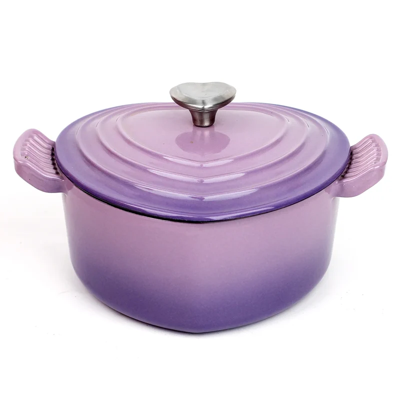Preminum Cast Iron Dutch Oven with Lid, Heart-shape Enameled Soup Pot for All Stove Tops,Suitable for Stew Baking Slow Cooking