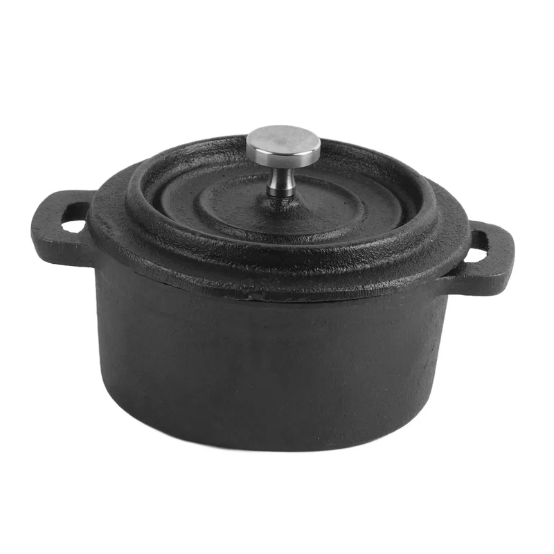 Cast Iron Pot Dutch Oven with Lid Double Traditional Thickened Cooker with Handle for Slow Cooking Barbecue Pasta Kitchen Tool