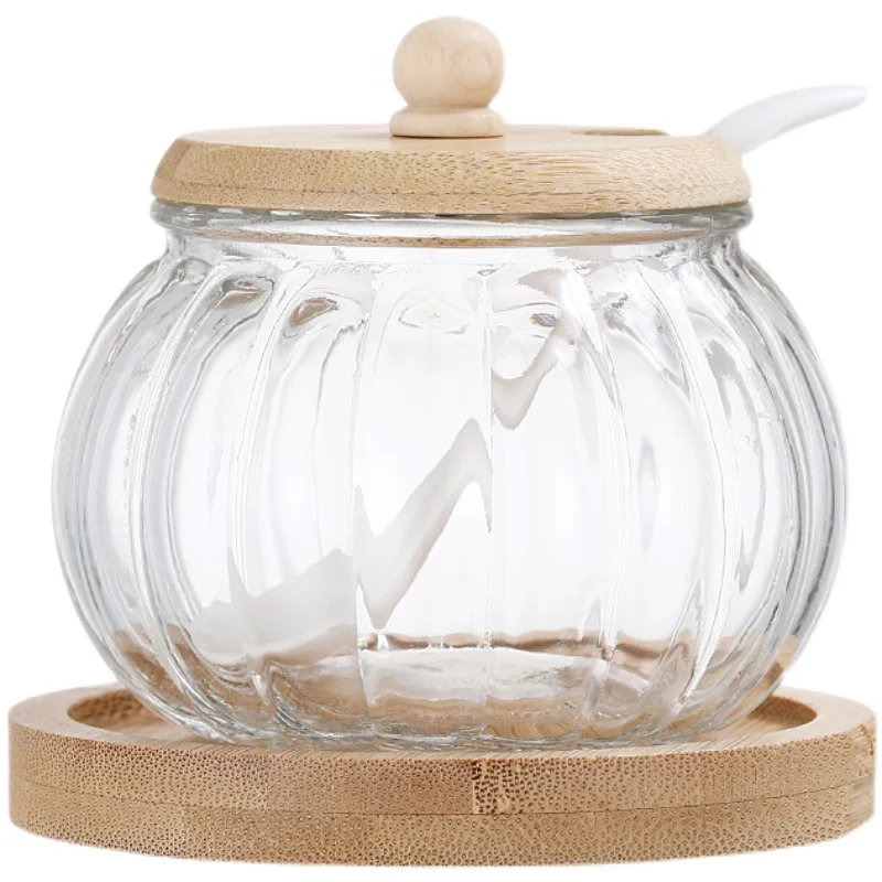 Glass Seasoning Jar Combination Set Single Salt Shaker Sugar Bowl Nordic Japanese Seasoning Box with Lid Kitchen Household Items