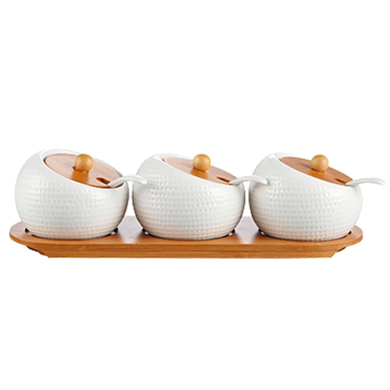 Seasoning Box Chili Jar With Lid Seasoning Bottle Jar Set Seasoning Box Ceramic Salt Jar Household Kitchen Supplies Storage Tank