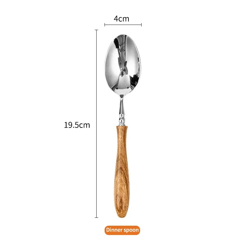 High-end Wooden Handle Tableware Set,304 Stainless Steel Metal Head, Easy to Clean,Steak Cutlery set