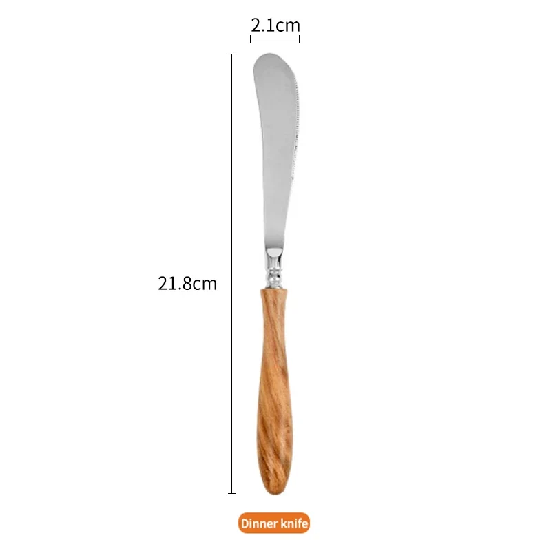 High-end Wooden Handle Tableware Set,304 Stainless Steel Metal Head, Easy to Clean,Steak Cutlery set