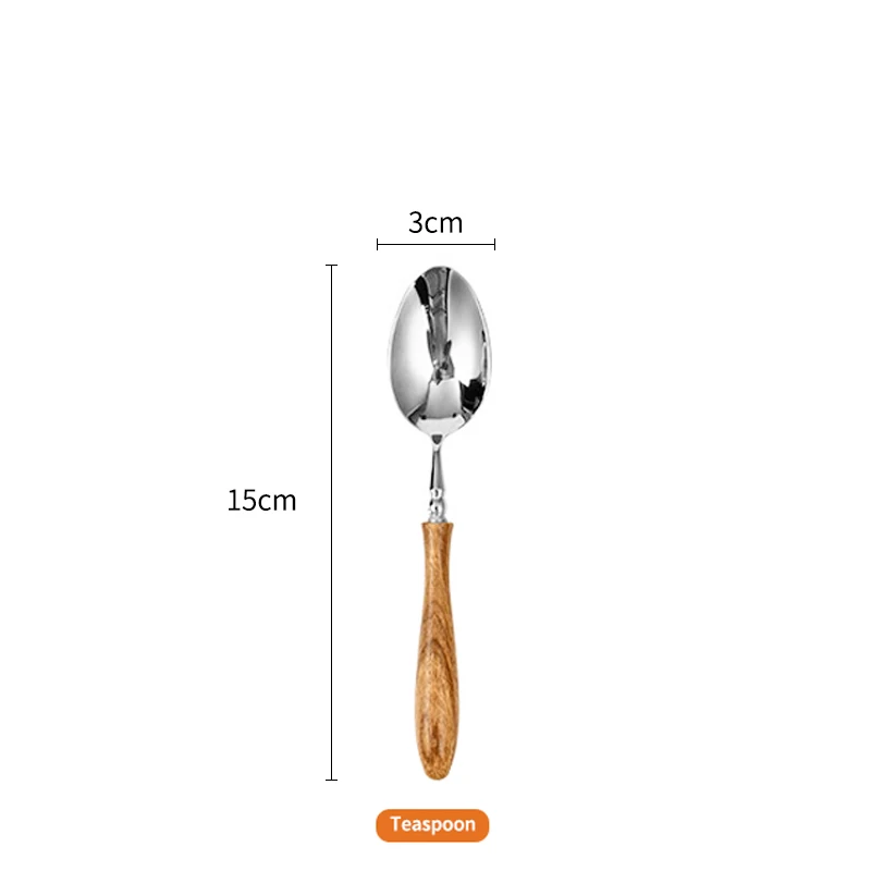 High-end Wooden Handle Tableware Set,304 Stainless Steel Metal Head, Easy to Clean,Steak Cutlery set