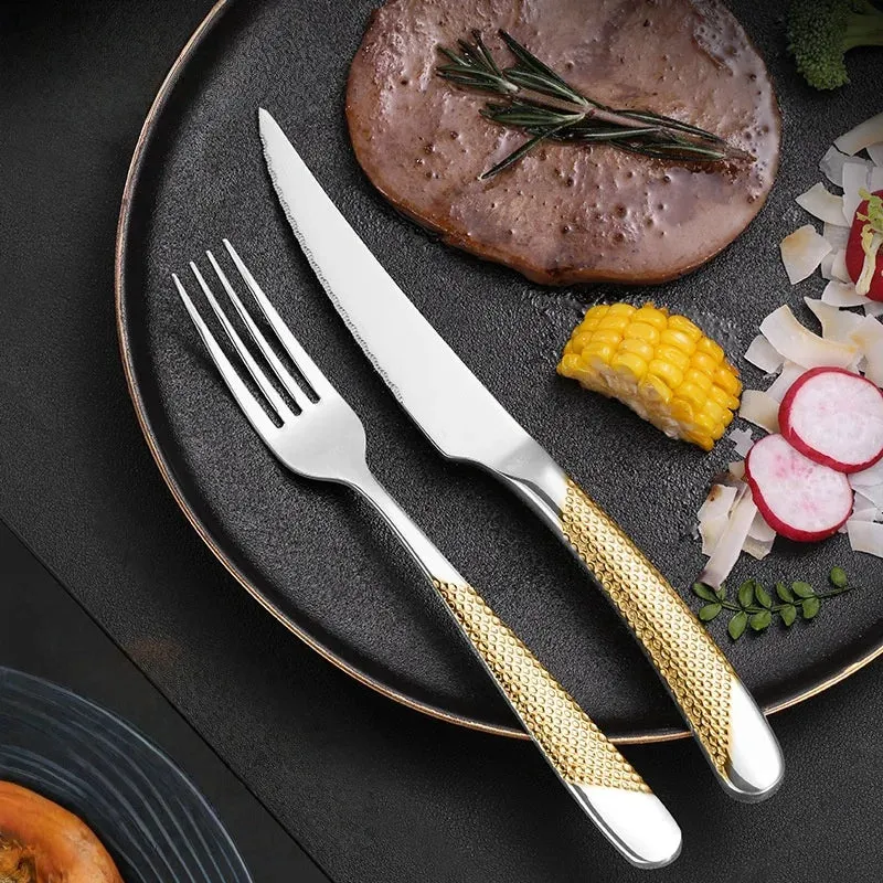 Kitchen Tableware Cutlery Set Cutlery Set Stainless Steel Luxury Dinnerware Fork Spoon Knife Western Dinner Set Gold