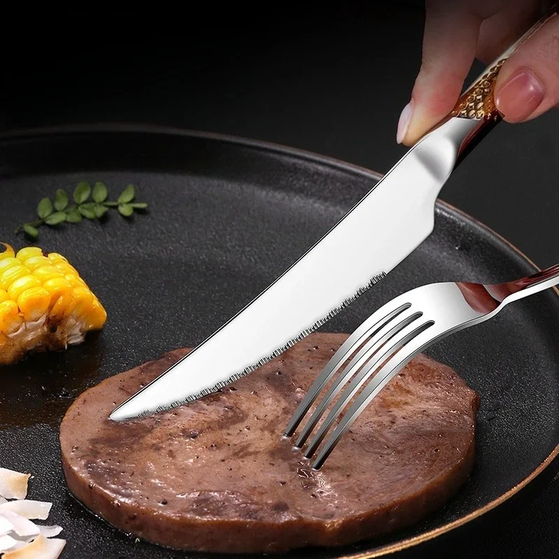 Kitchen Tableware Cutlery Set Cutlery Set Stainless Steel Luxury Dinnerware Fork Spoon Knife Western Dinner Set Gold