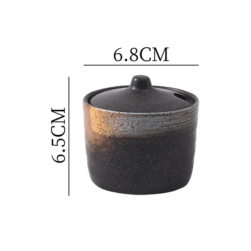 Vintage Ceramic Seasoning Jar Creative Salt Jar Sugar Jar Pepper Jars Spice Jars Seasoning Storage Container Home Seasoning Tool