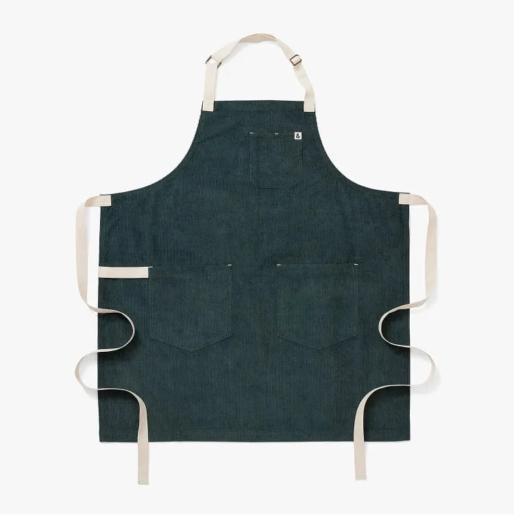 Conifer Green Corduroy Essential Apron