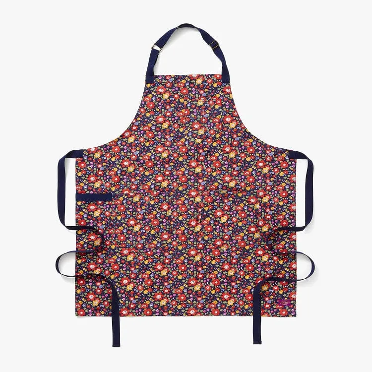 Made with Liberty Fabric Betsy Meadow Navy Essential Apron