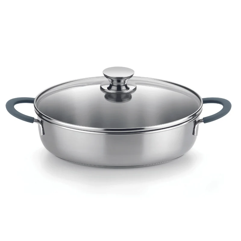Rustidera con tapa acero inoxidable sin antiadherente Master