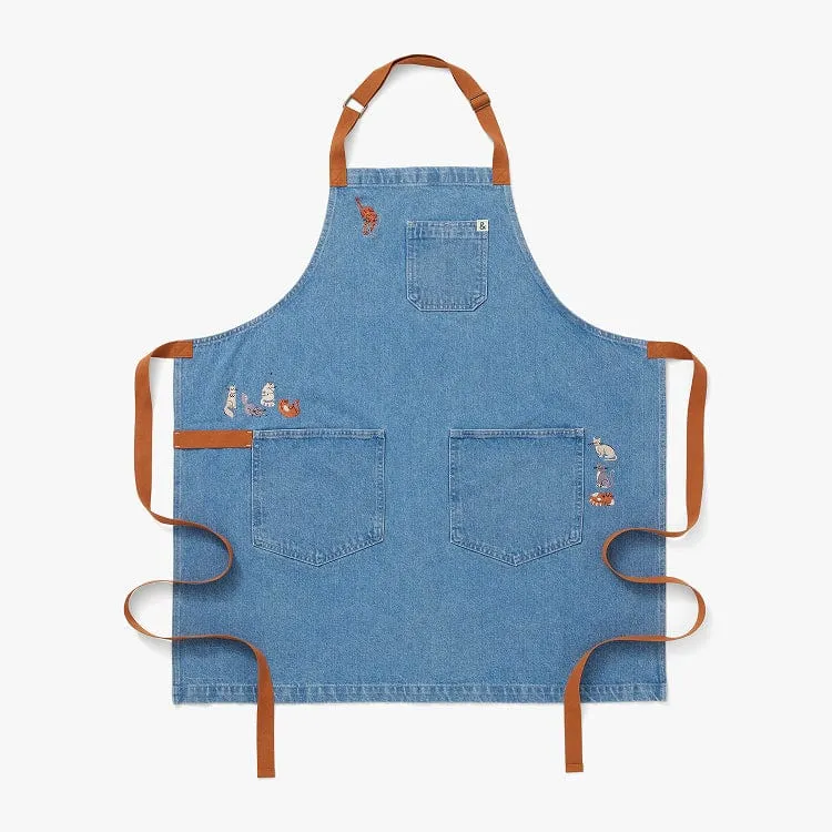 Cat Lovers Denim Essential Apron