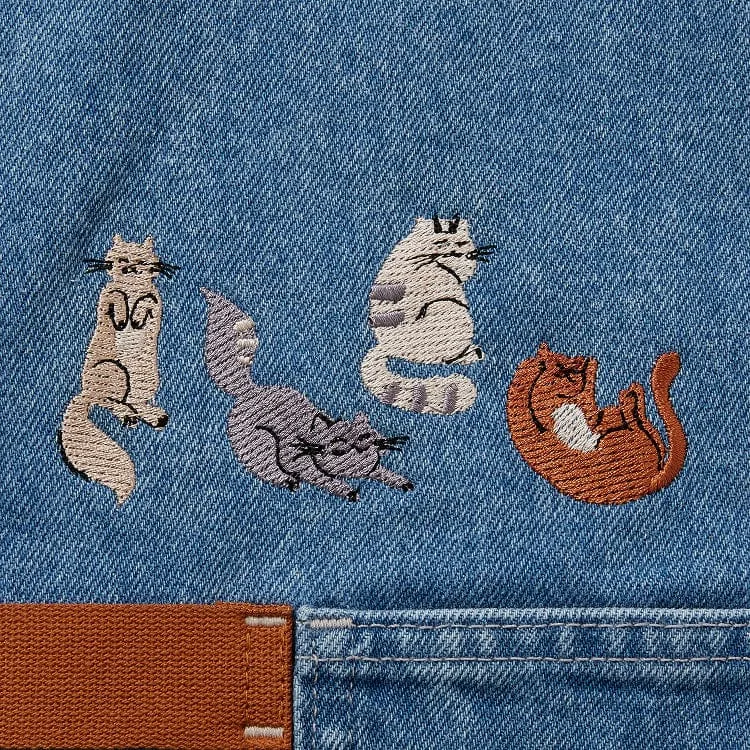 Cat Lovers Denim Essential Apron