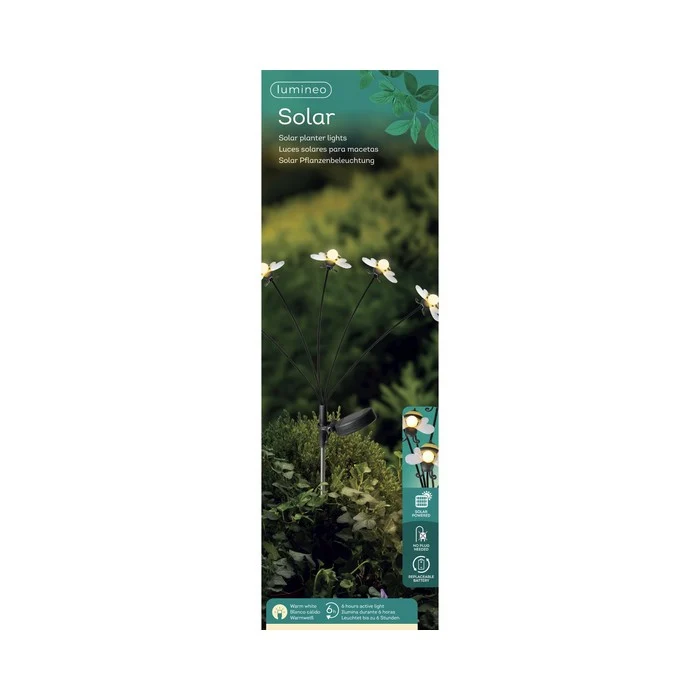 Pick da giardino con api LED a luce solare 60 cm