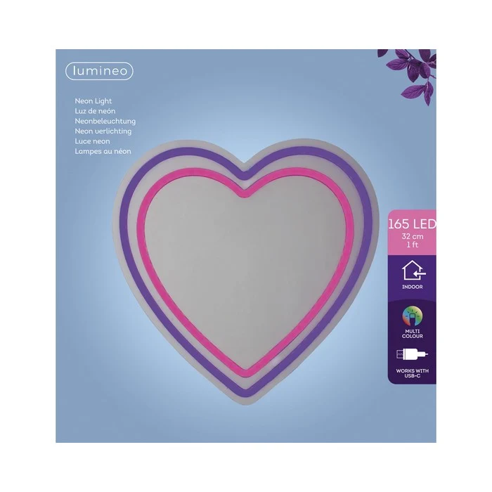 Insegna luminosa neon LED alimentazione USB - Cuore