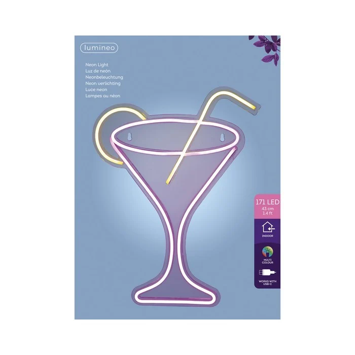 Insegna luminosa neon LED alimentazione USB - Bibita
