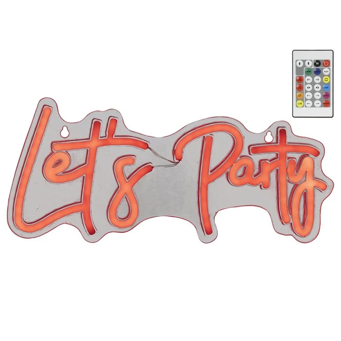 Insegna luminosa neon LED alimentazione USB - Let's Party