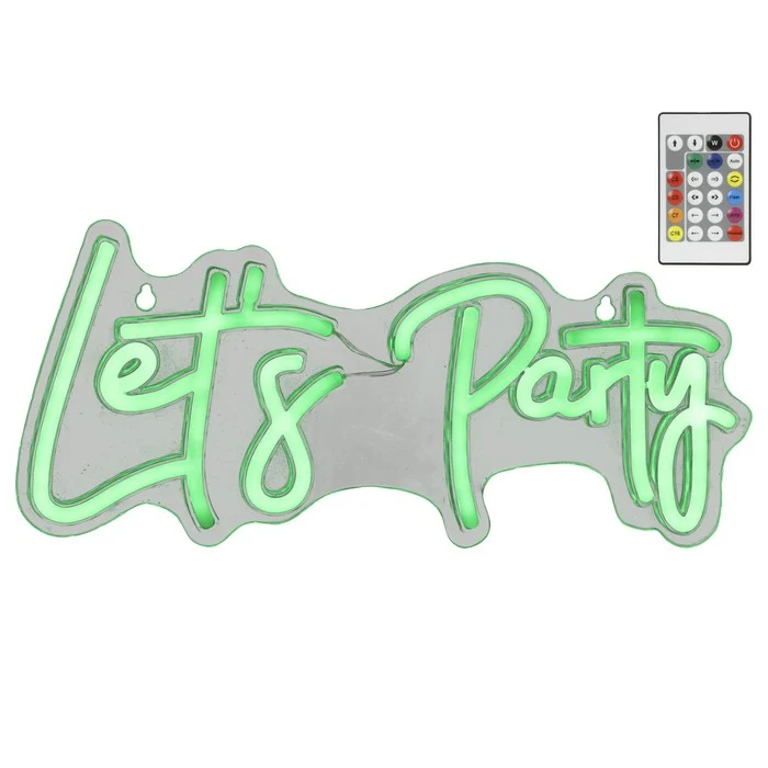 Insegna luminosa neon LED alimentazione USB - Let's Party